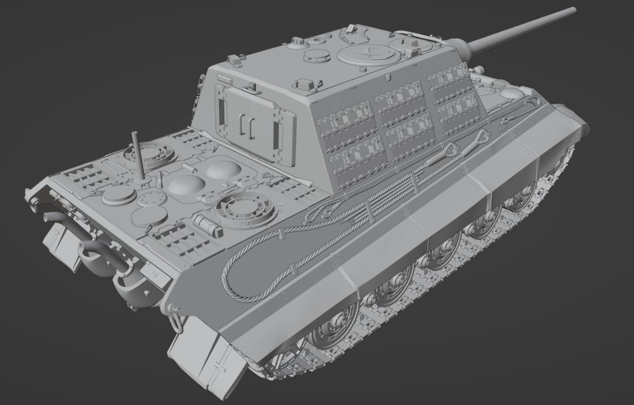 H0 1-87 scale Jagdpanzer VI Jagdtiger 3D print model_8