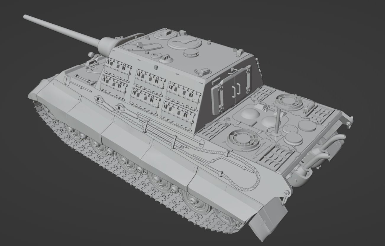 H0 1-87 scale Jagdpanzer VI Jagdtiger 3D print model_6