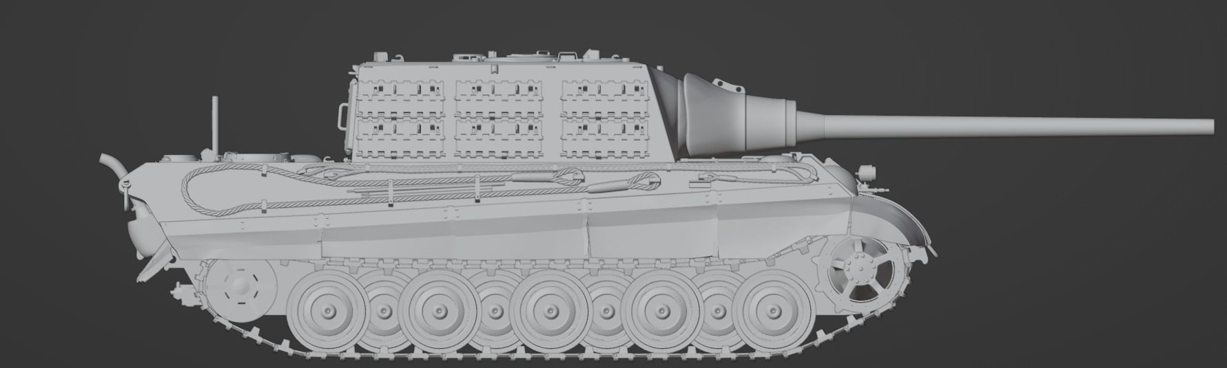 H0 1-87 scale Jagdpanzer VI Jagdtiger 3D print model_2