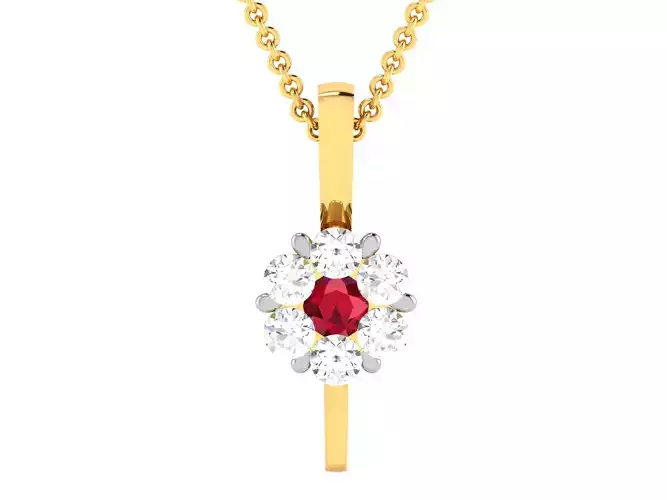 Solitaire Women Pendant 3DM STL OBJ FBX Render Details