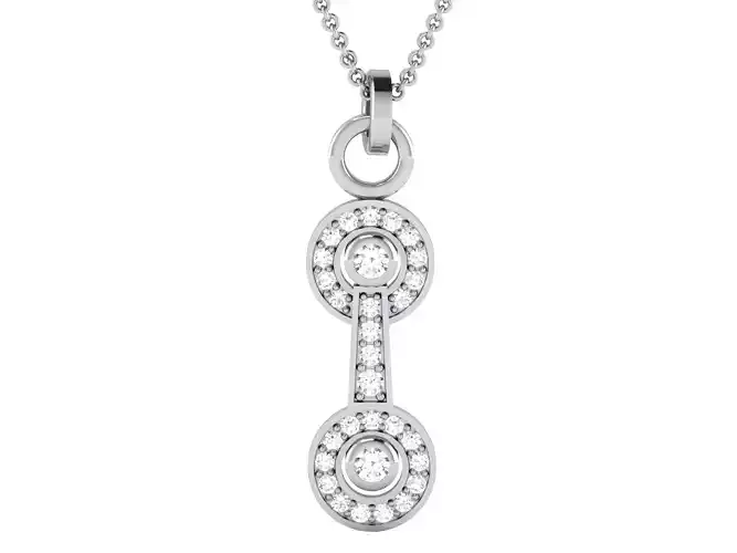 Solitaire Women Pendant 3DM STL OBJ FBX Render Details