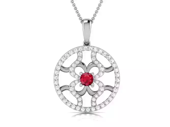 Solitaire Women Pendant 3DM STL OBJ FBX Render Details