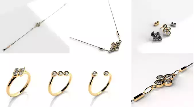 jewelry set 005 3Dprintable model 3D print model