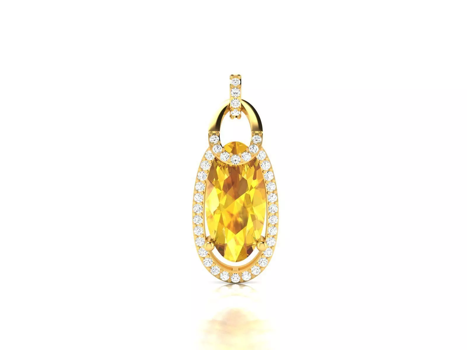 Oval Stone Women Pendant 3DM STL OBJ FBX Render Details 3D print model_0