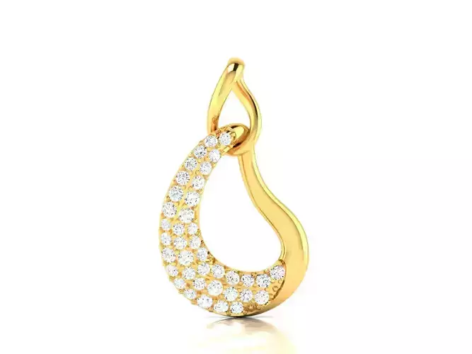 Solitaire Women Pendant 3DM STL OBJ FBX Render Details