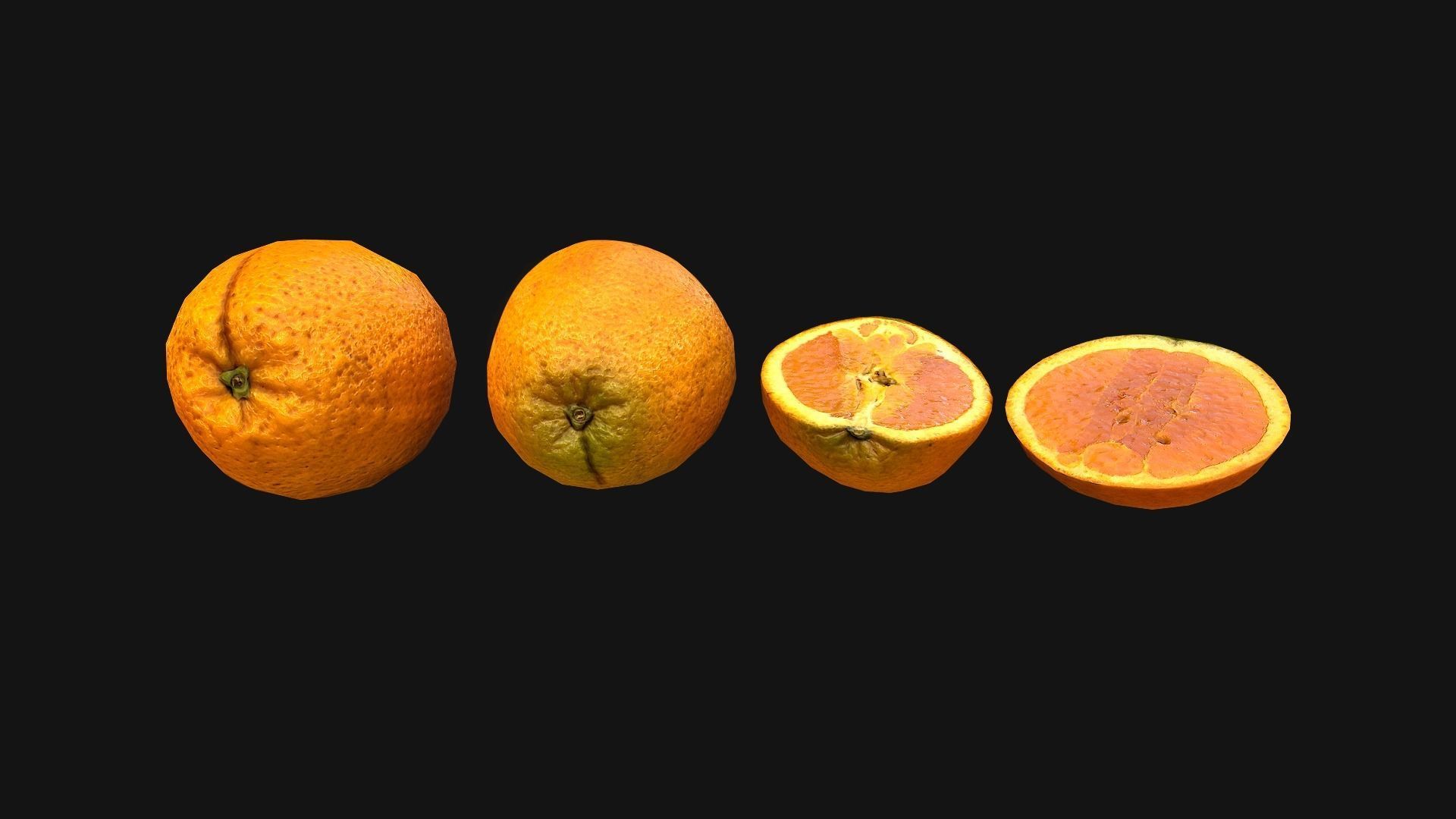 Orange Low-poly 3D model_17