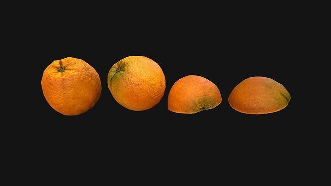 Orange Fruit Citrus Tropical Food Dessert Low-poly 3D model 6