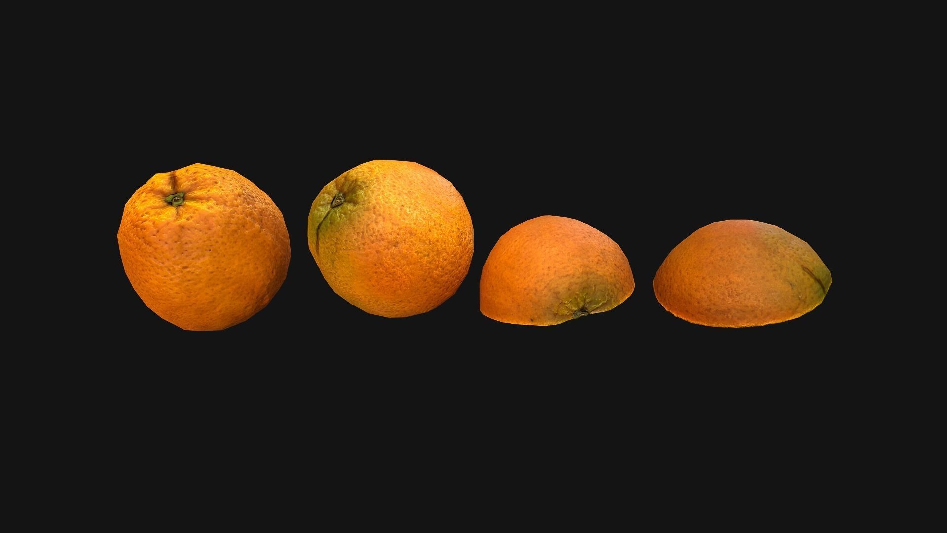 Orange Low-poly 3D model_6