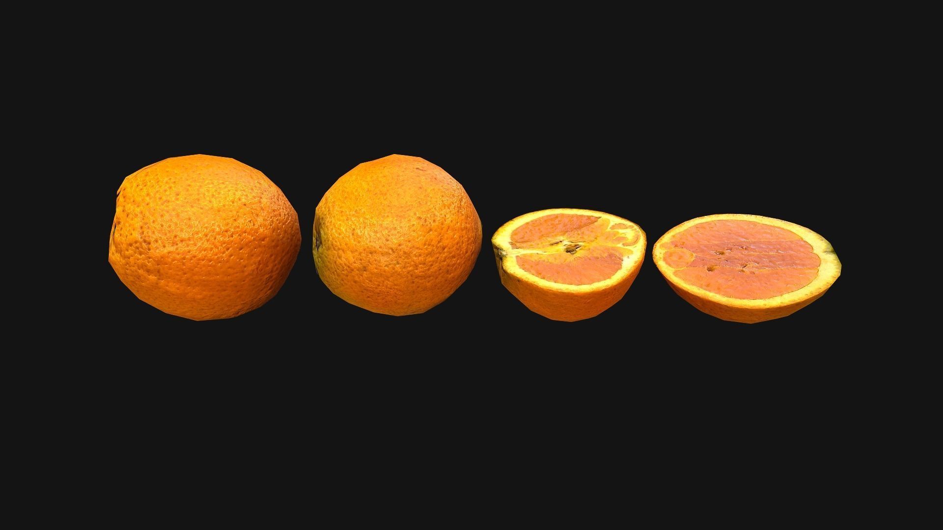 Orange Low-poly 3D model_18