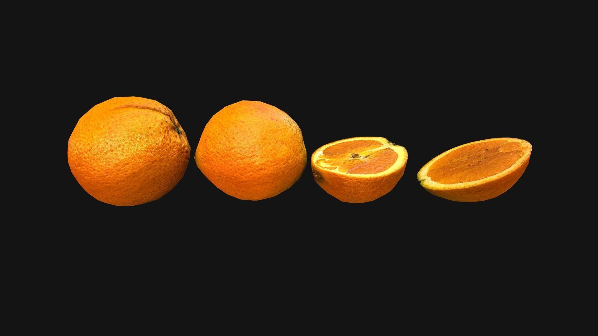 Orange Low-poly 3D model_20