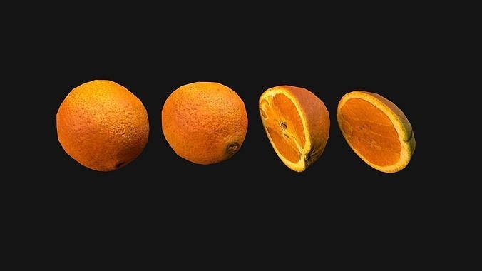Orange Fruit Citrus Tropical Food Dessert Low-poly 3D model 7
