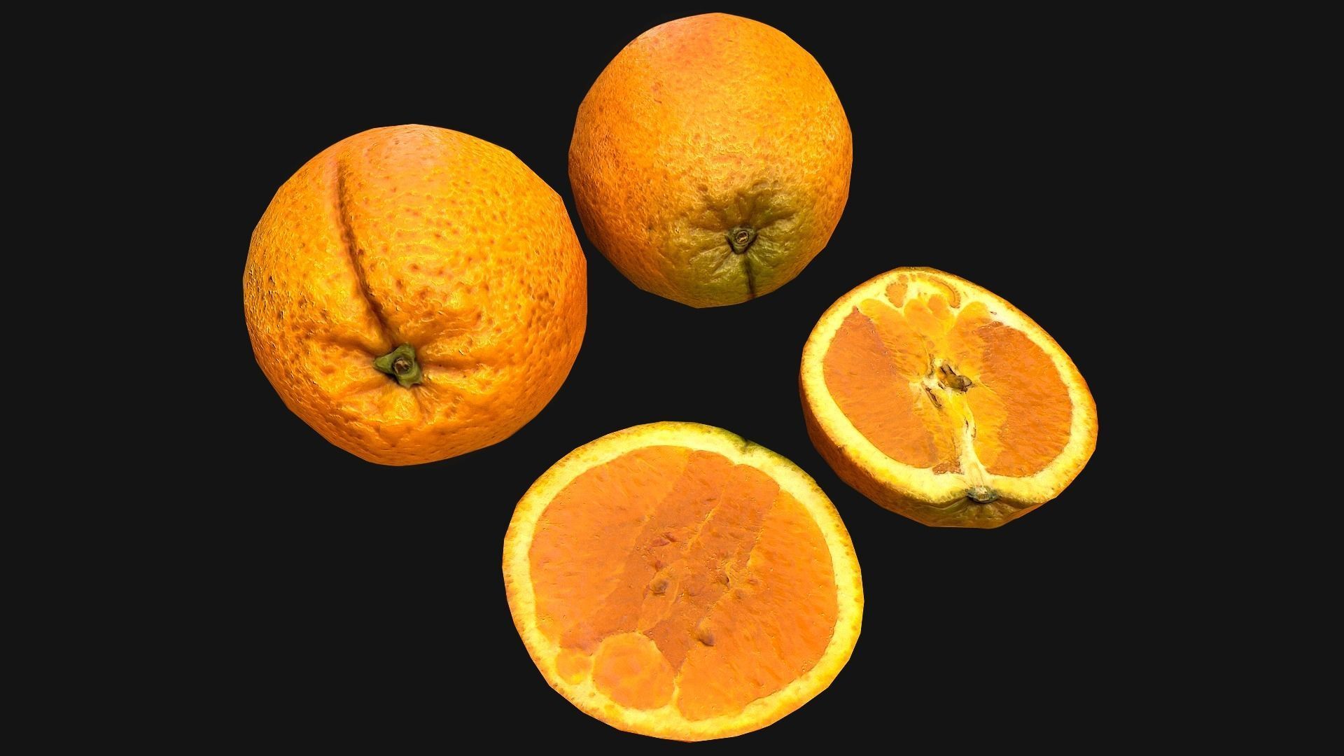 Orange Low-poly 3D model_4