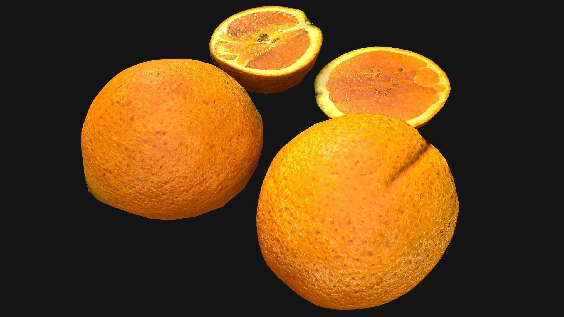 Orange Low-poly 3D model_16