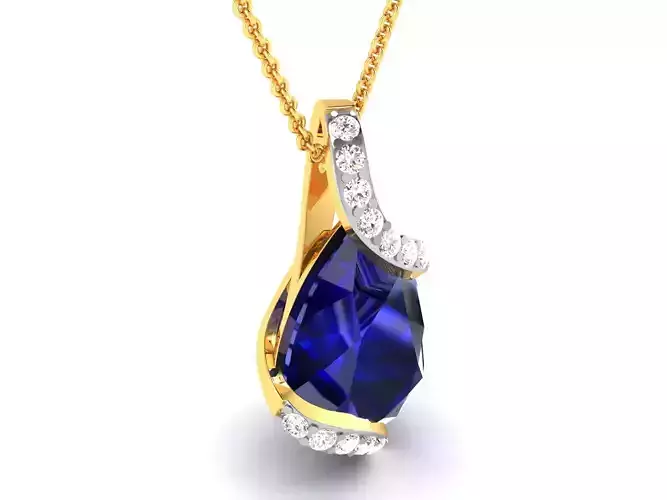 Pear Stone Women Pendant 3DM STL OBJ FBX Render Details 3D print model