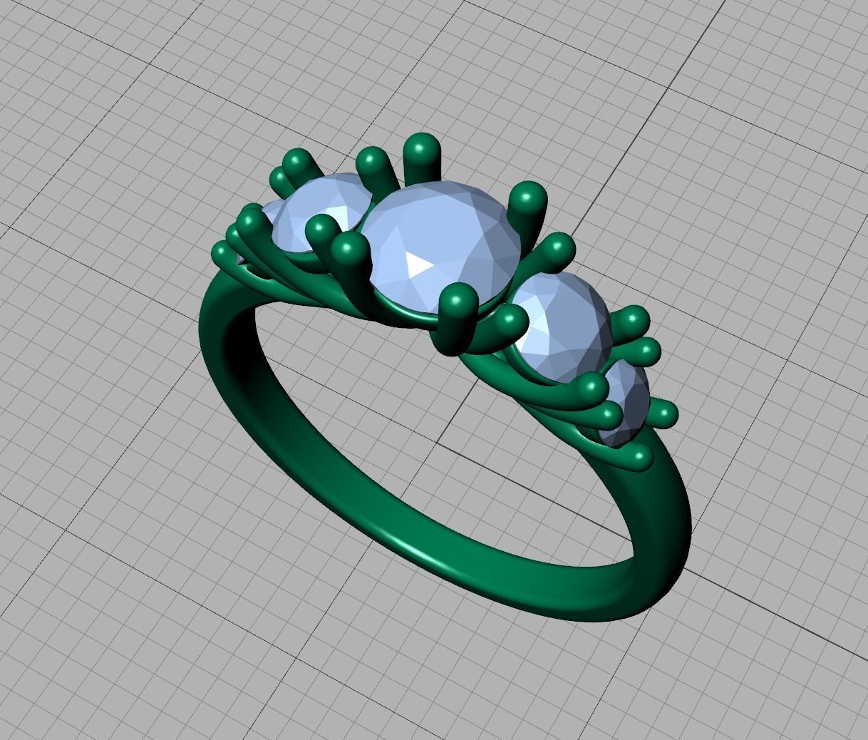 Five Stone Classic Round Cut Engagement Ring 3dmodel 3D print model_24