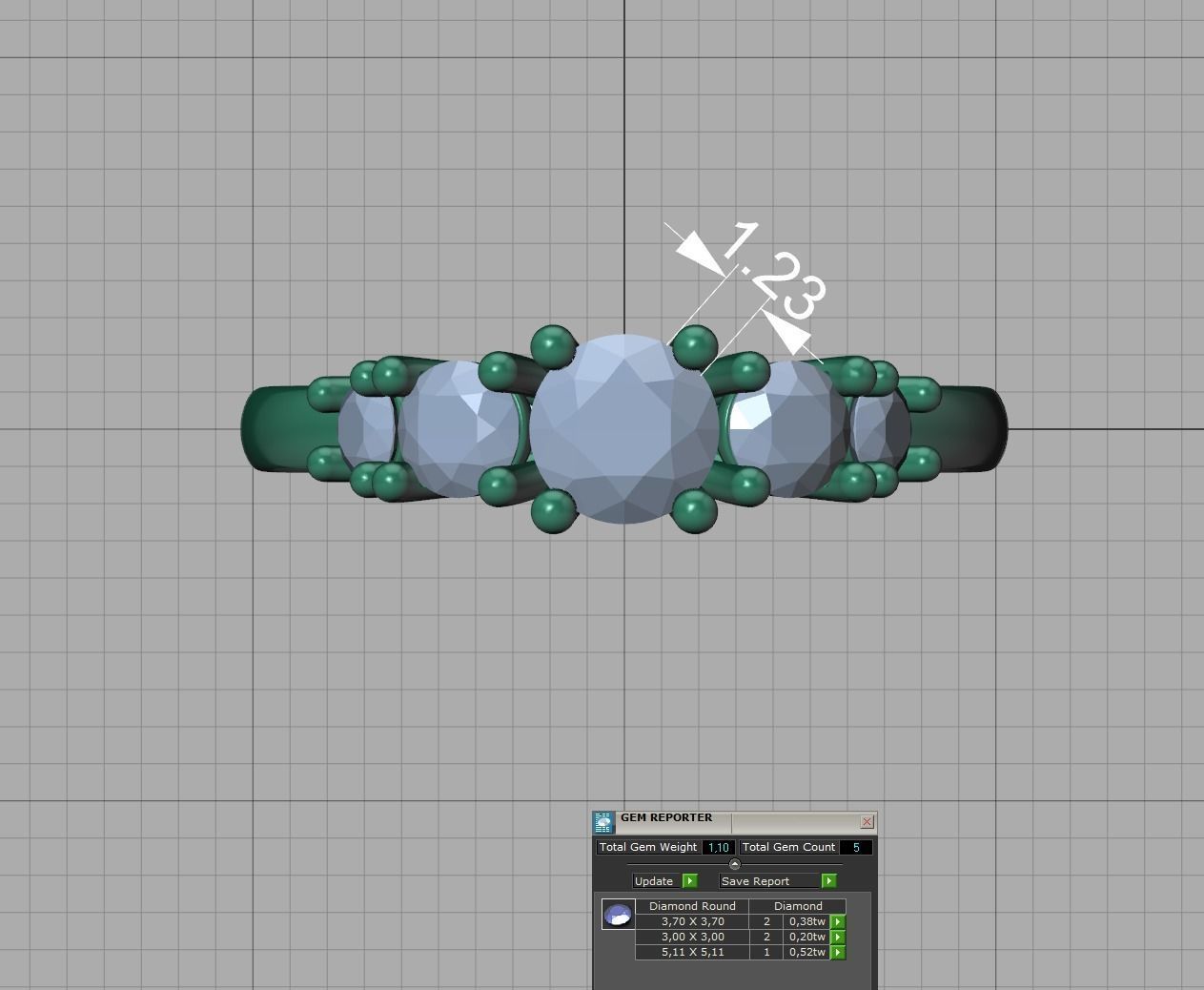 Five Stone Classic Round Cut Engagement Ring 3dmodel 3D print model_21