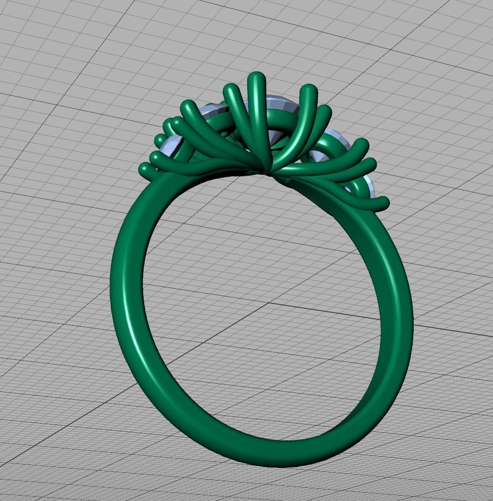 Five Stone Classic Round Cut Engagement Ring 3dmodel 3D print model_25