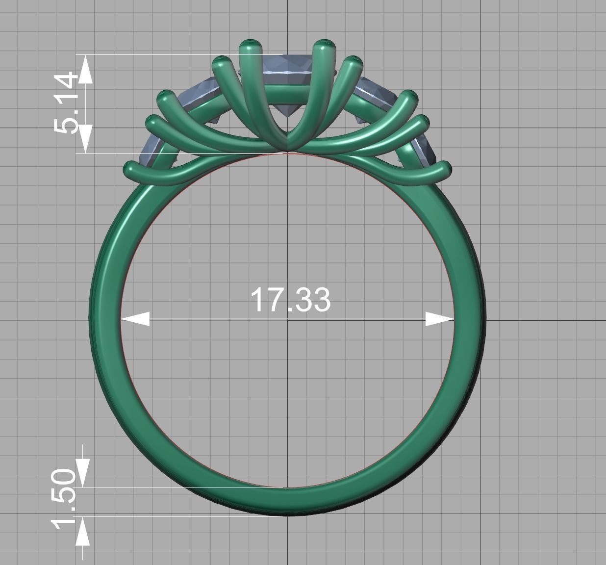 Five Stone Classic Round Cut Engagement Ring 3dmodel 3D print model_22