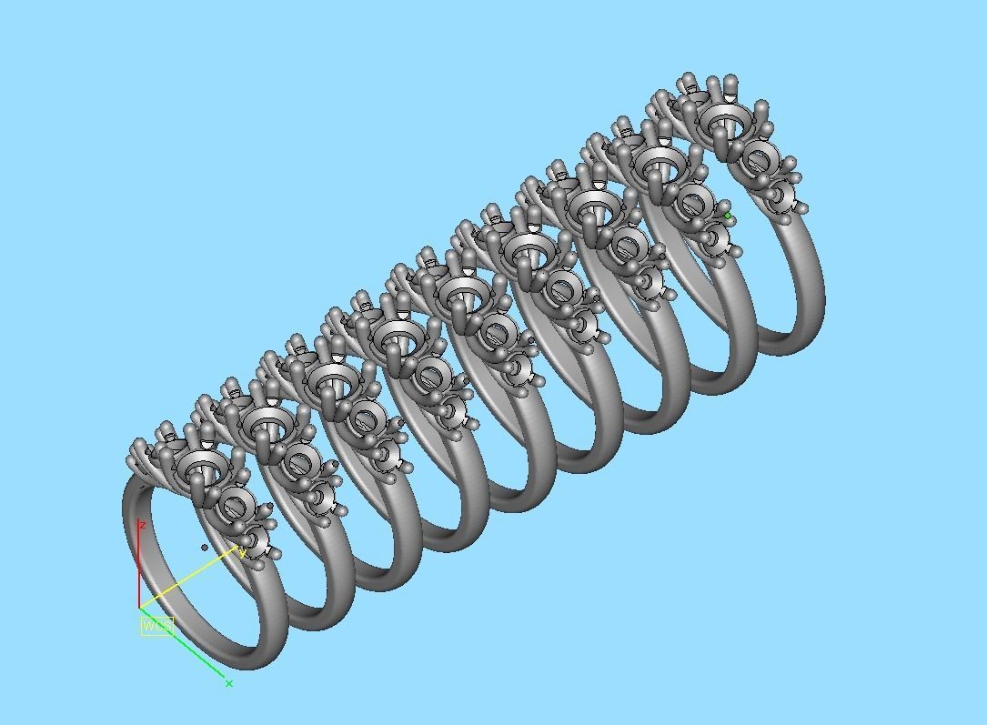 Five Stone Classic Round Cut Engagement Ring 3dmodel 3D print model_18