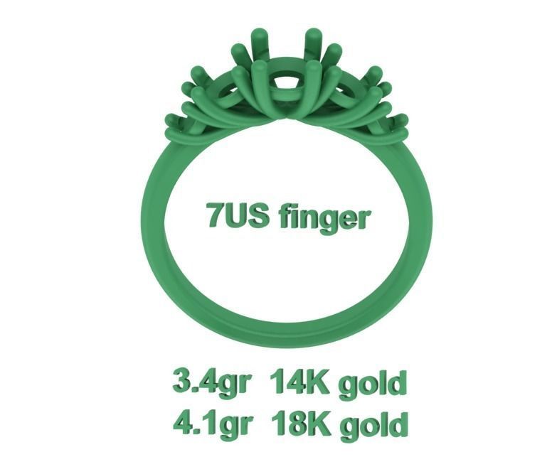 Five Stone Classic Round Cut Engagement Ring 3dmodel 3D print model_20