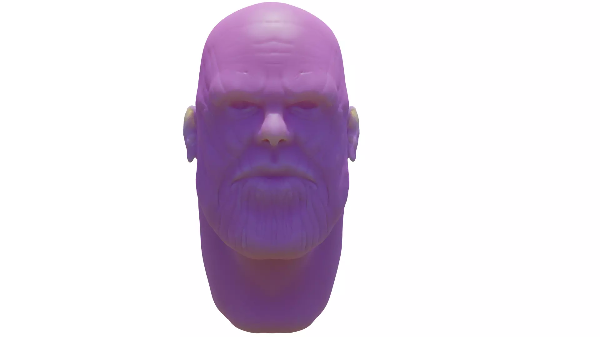 Thanos Face with low poly normal map Free 3D model
