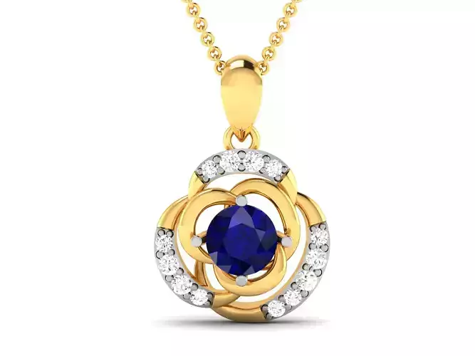 Solitaire Women Pendant 3DM STL OBJ FBX Render Details