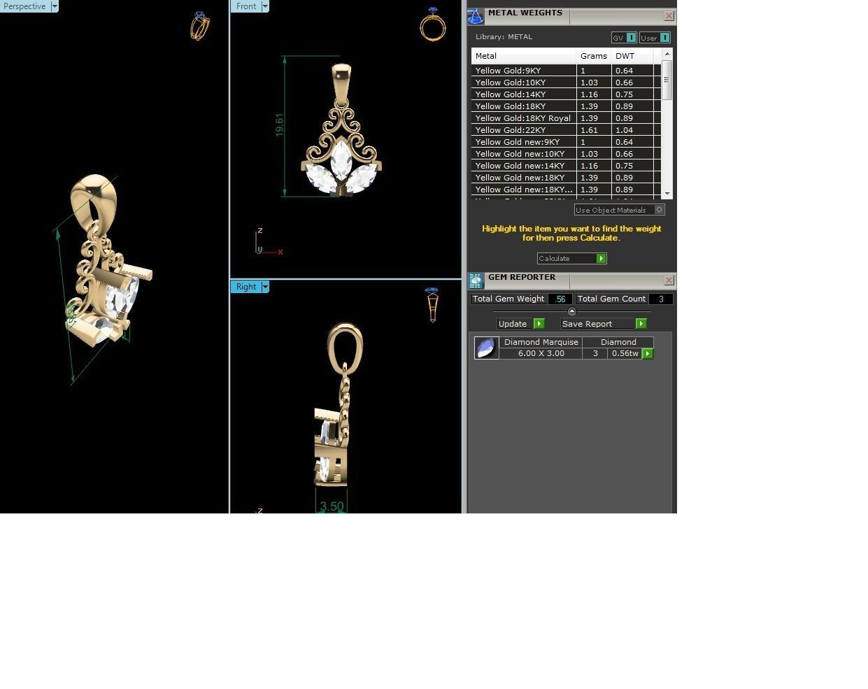 Solitaire Women Pendant 3DM STL OBJ FBX Render Details 3D print model_13