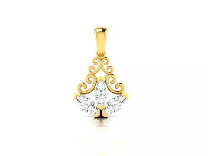 Solitaire Women Pendant 3DM STL OBJ FBX Render Details