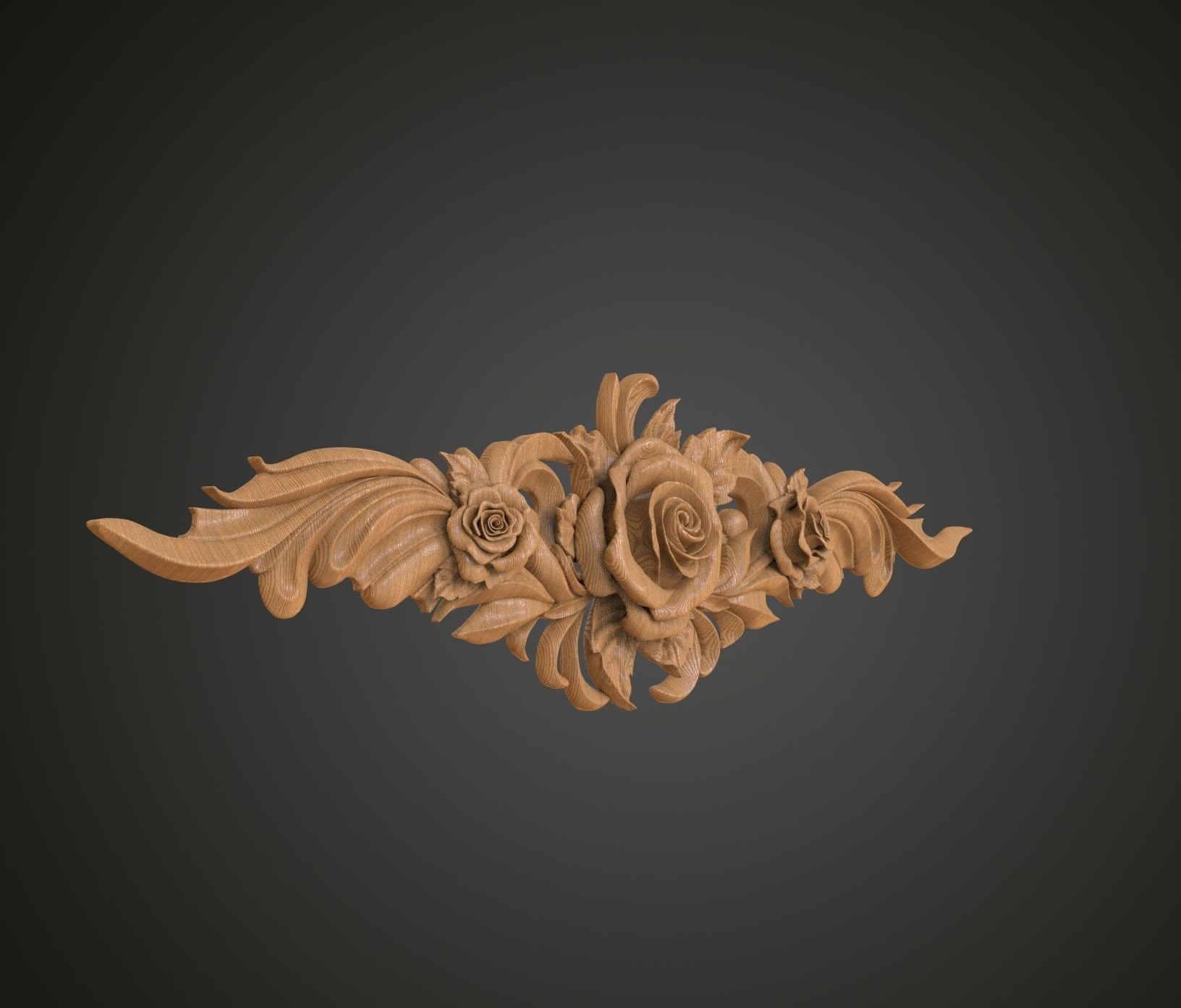 Rose fretwork 3D print model_7