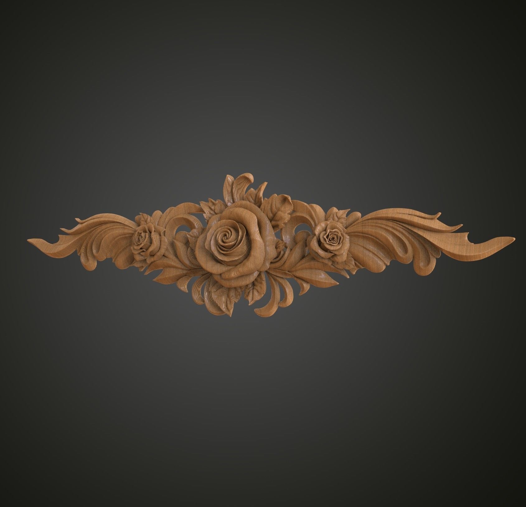 Rose fretwork 3D print model_1