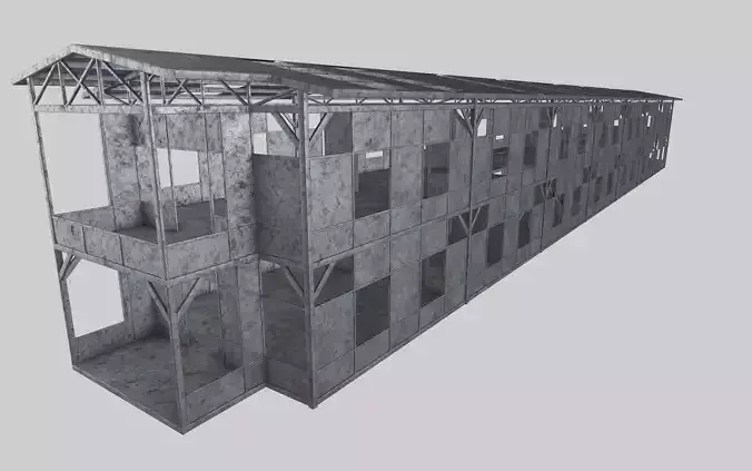 Rusty Metal Steel Construction Building Free 3D model