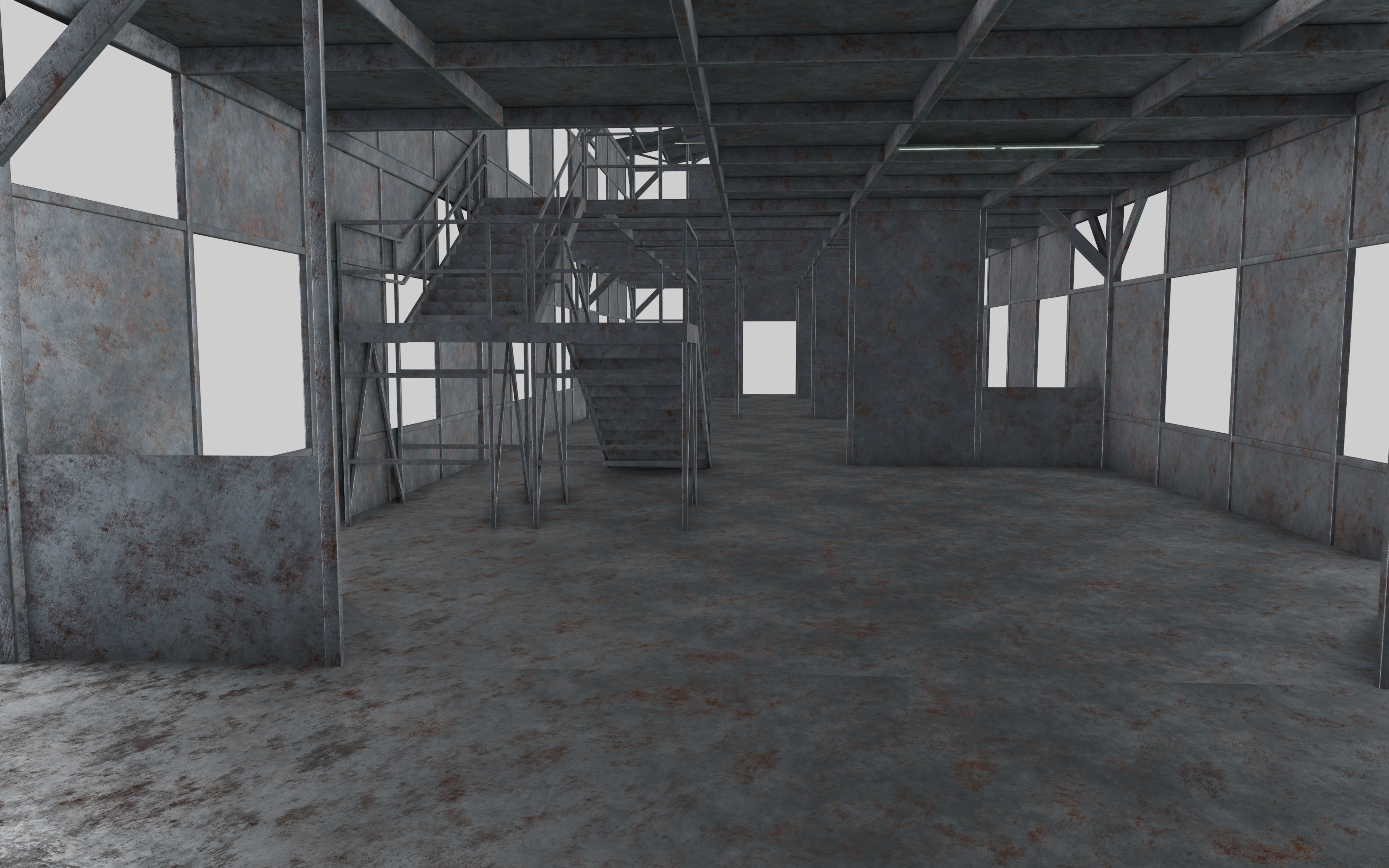 Rusty Metal Steel Construction Building Free 3D model_8