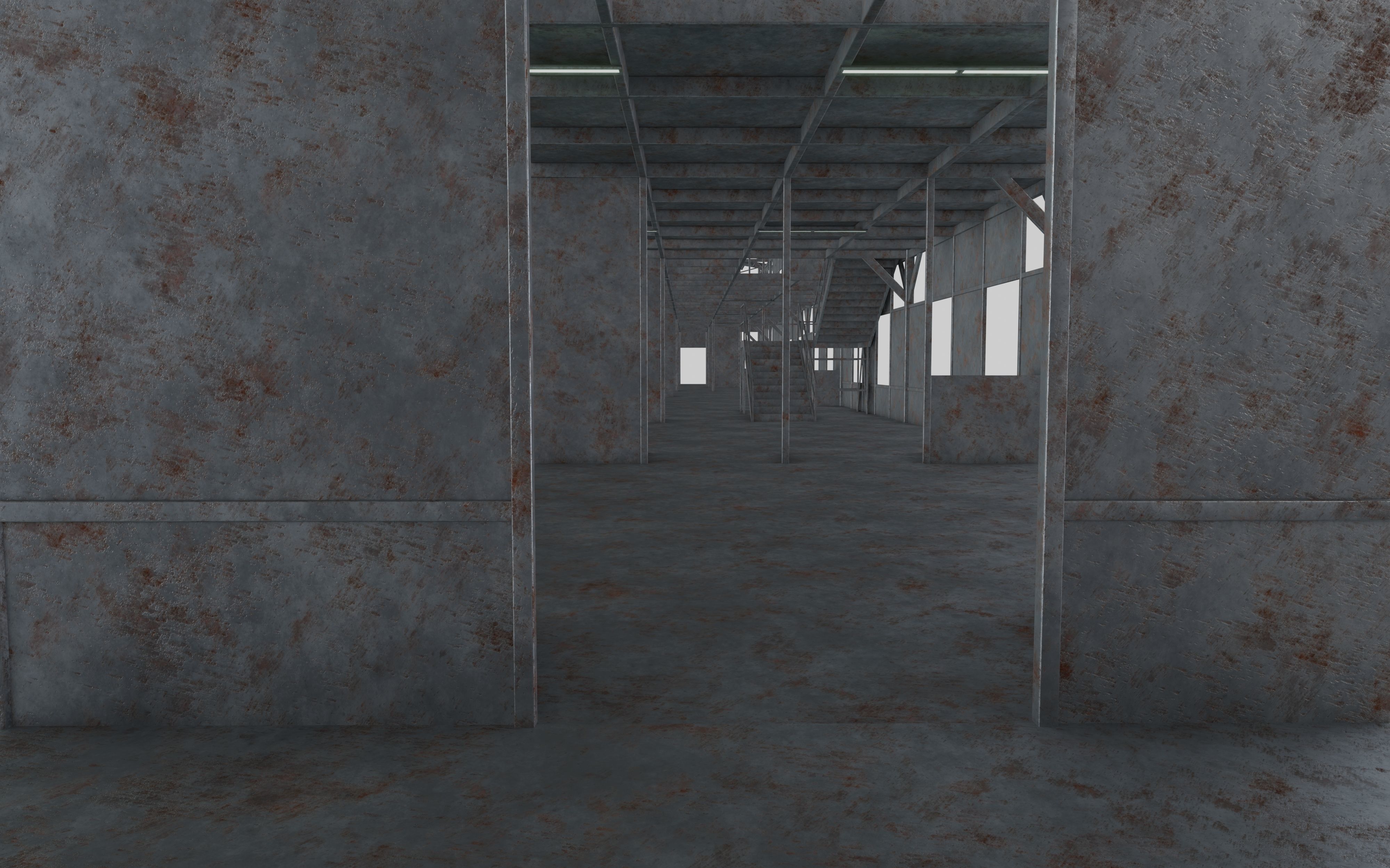 Rusty Metal Steel Construction Building Free 3D model_2