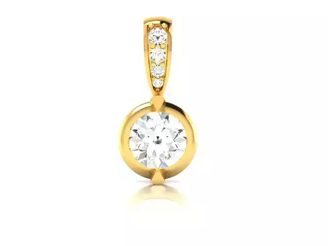 Solitaire Women Pendant 3DM STL OBJ FBX Render Details