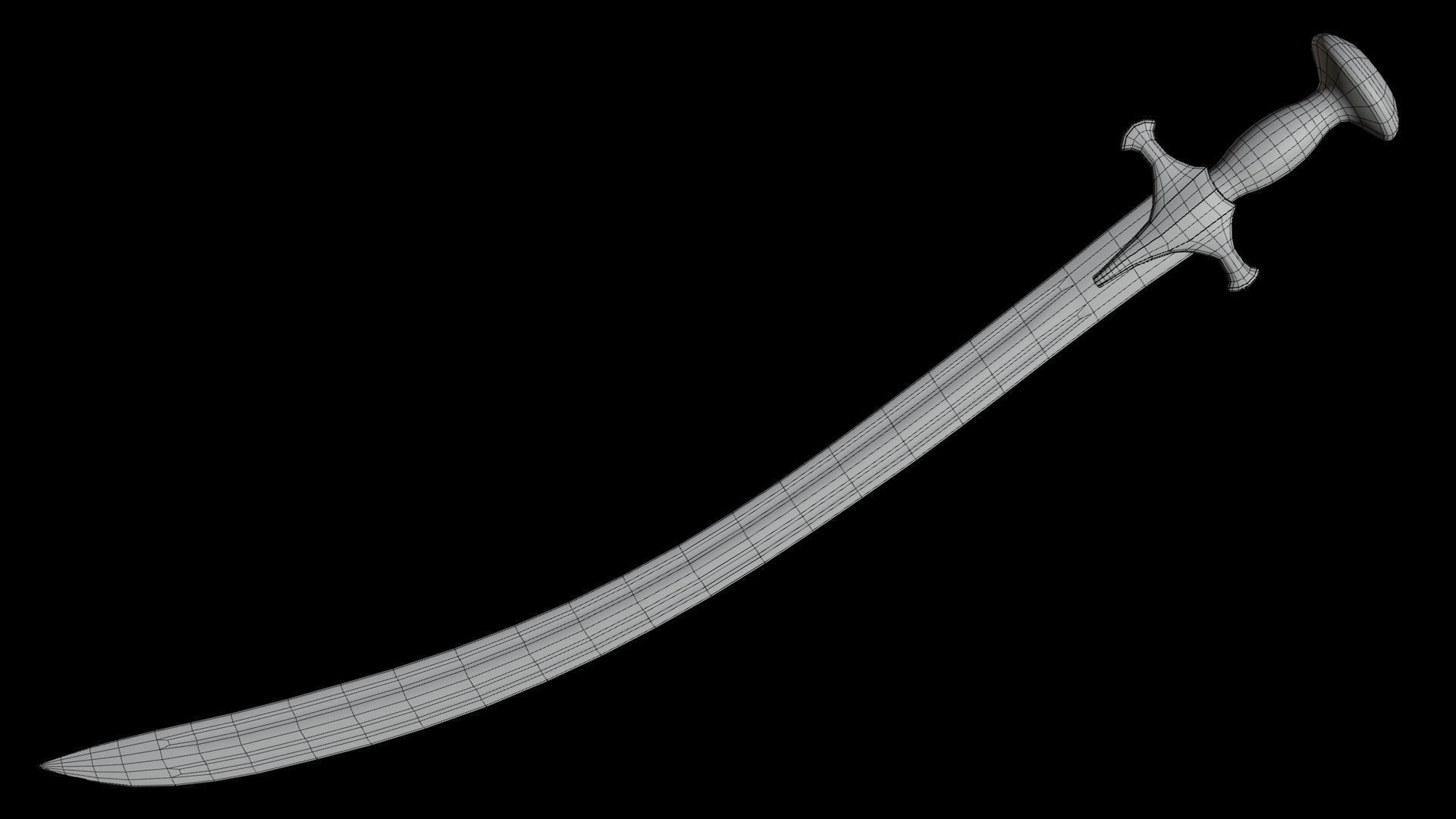 PBR Arabic Sword Pack Low-poly 3D model_21