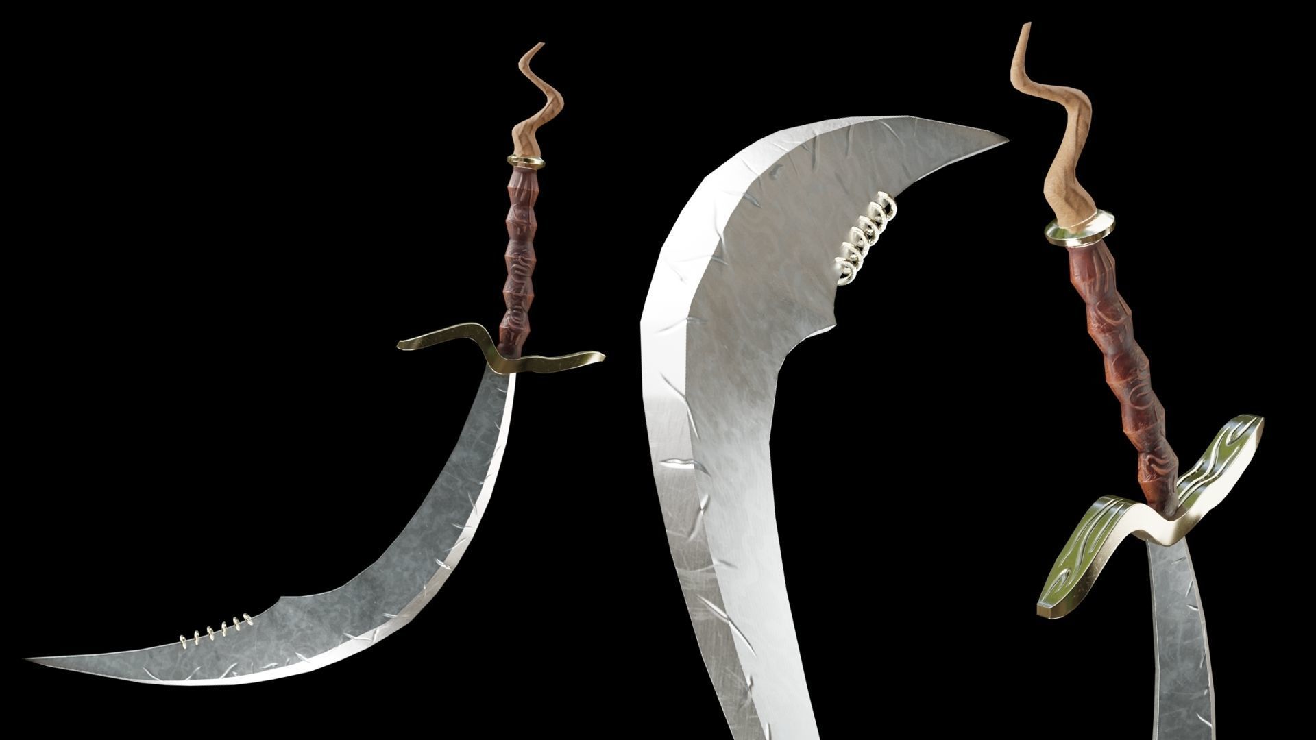 PBR Arabic Sword Pack Low-poly 3D model_26
