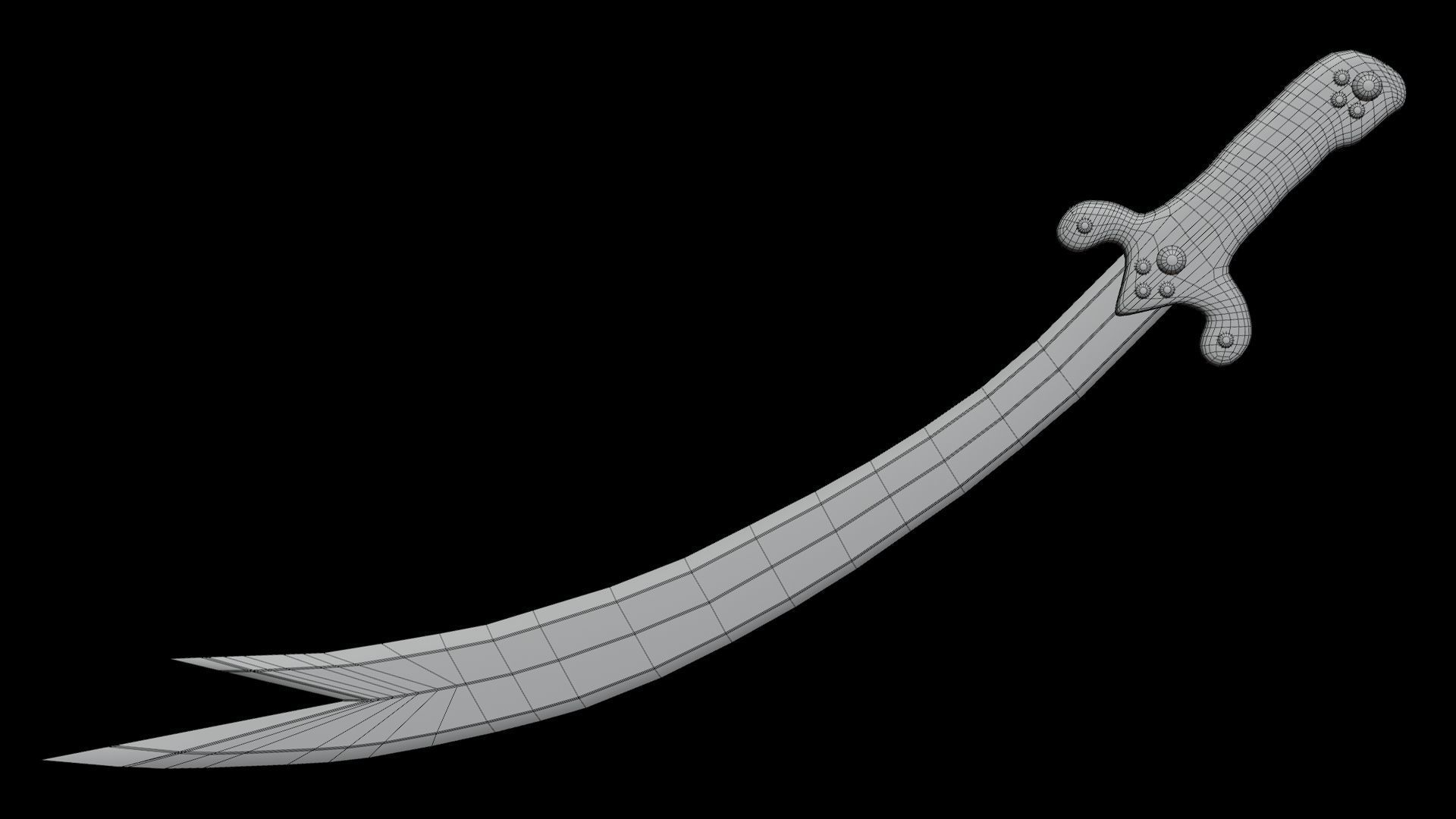 PBR Arabic Sword Pack Low-poly 3D model_14