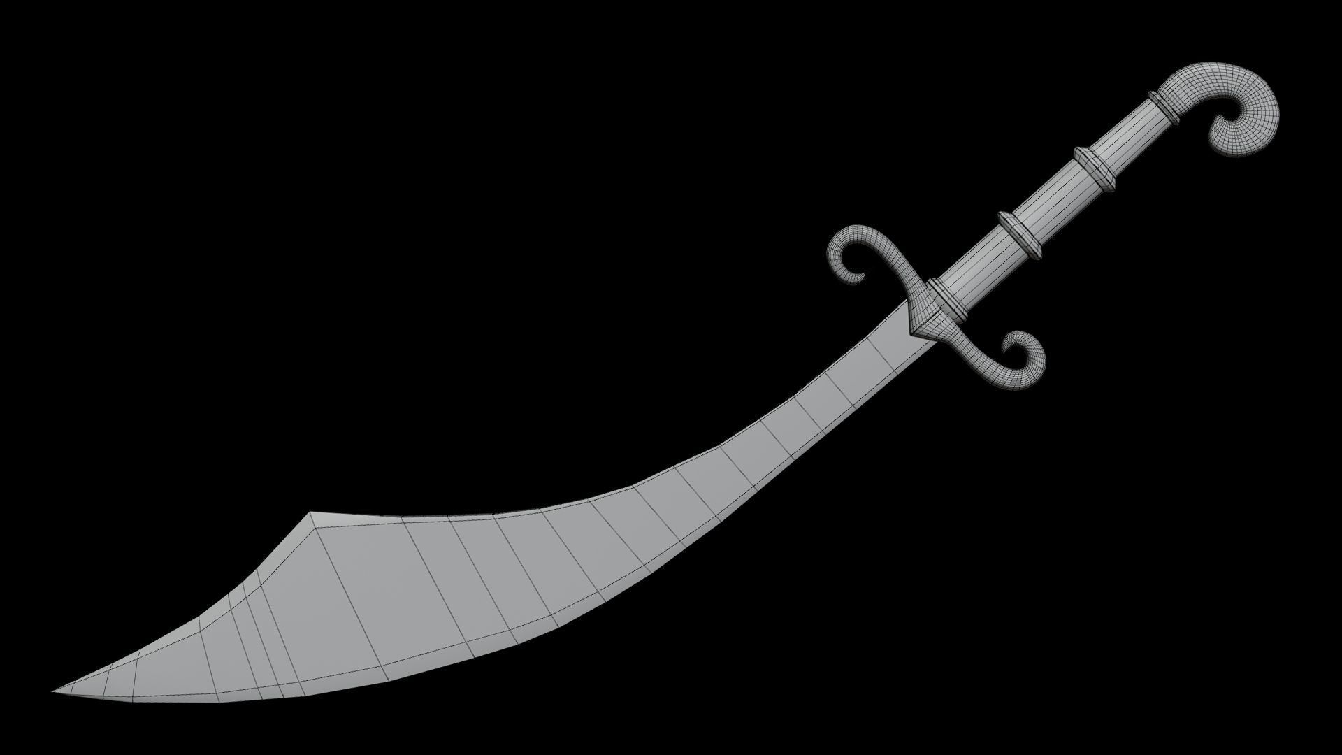 PBR Arabic Sword Pack Low-poly 3D model_12