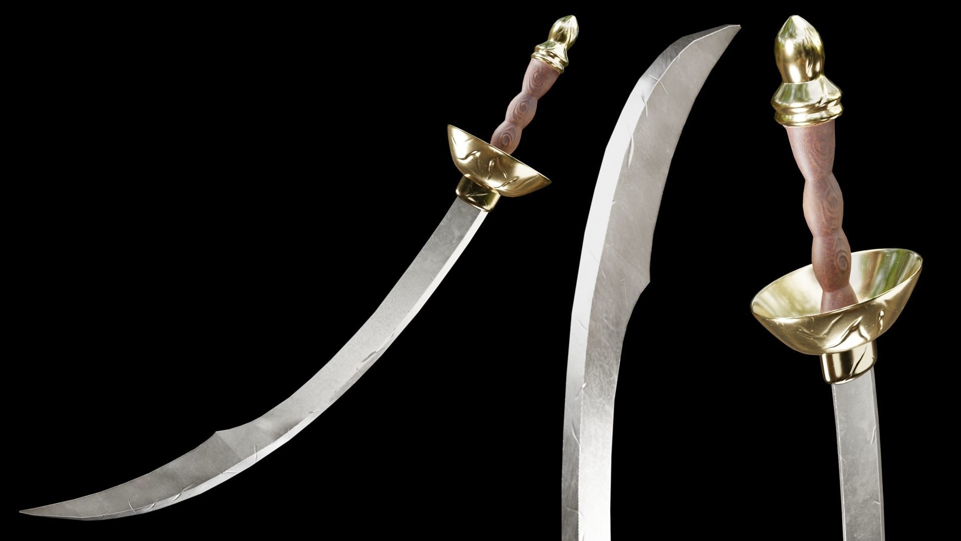 PBR Arabic Sword Pack Low-poly 3D model_24