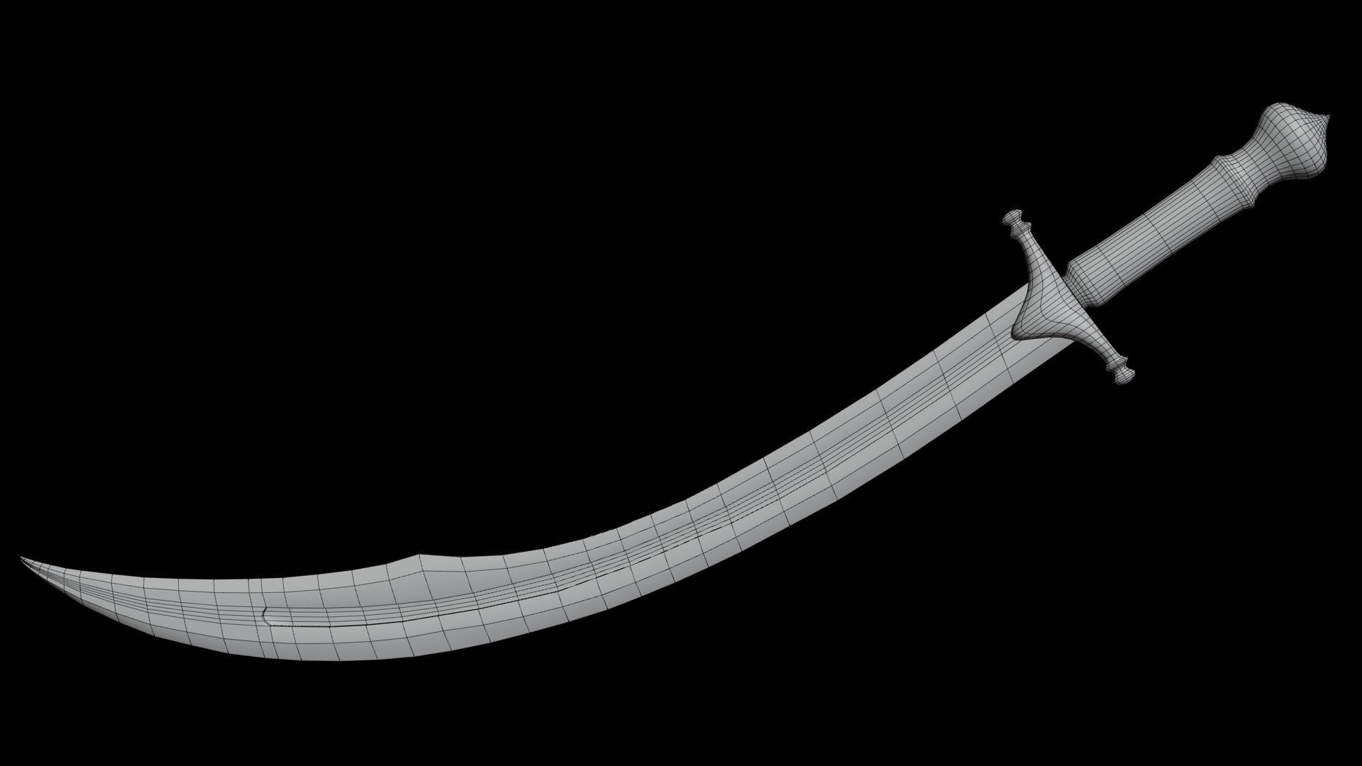 PBR Arabic Sword Pack Low-poly 3D model_13