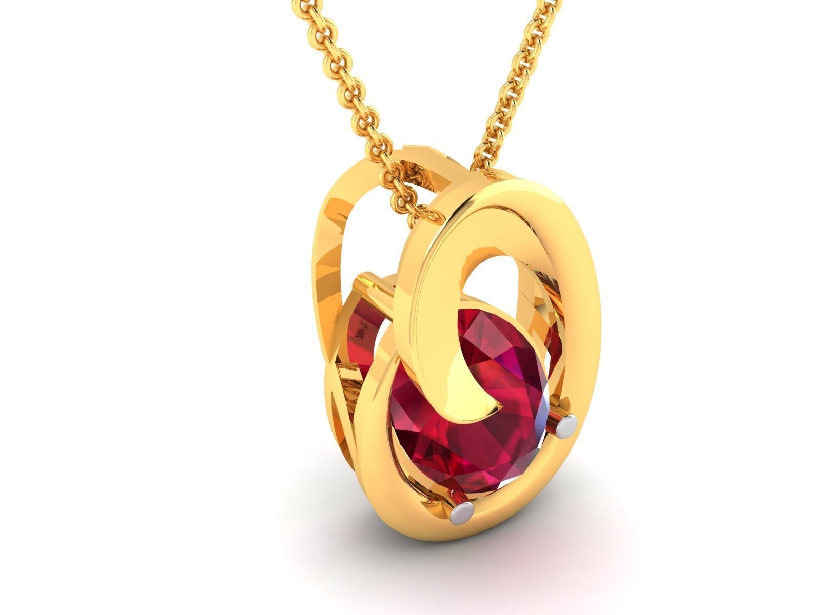  Women Oval Diamond Pendant 3DM STL OBJ FBX Render Details 3D print model_1