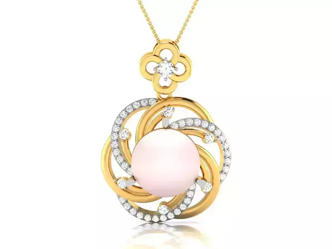 Solitaire Women Pendant 3DM STL OBJ FBX Render Details