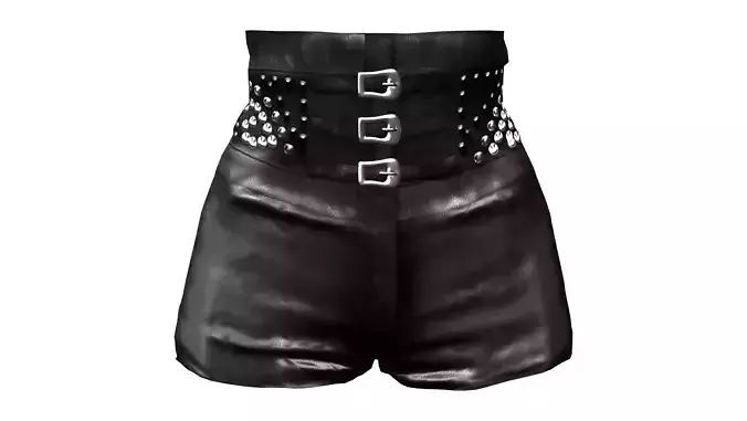 Ladies High Waist leather Shorts