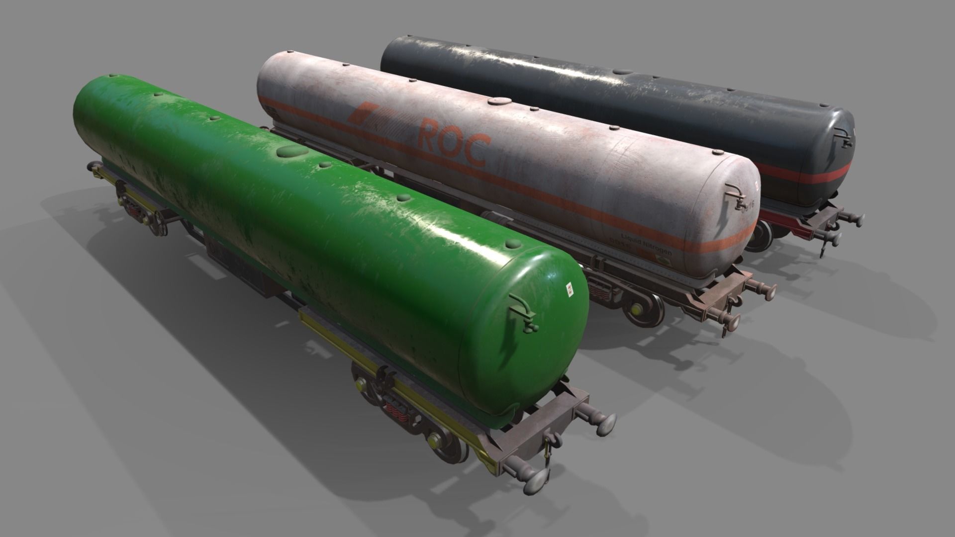 Double Bogie TEA Wagon Low-poly 3D model_4