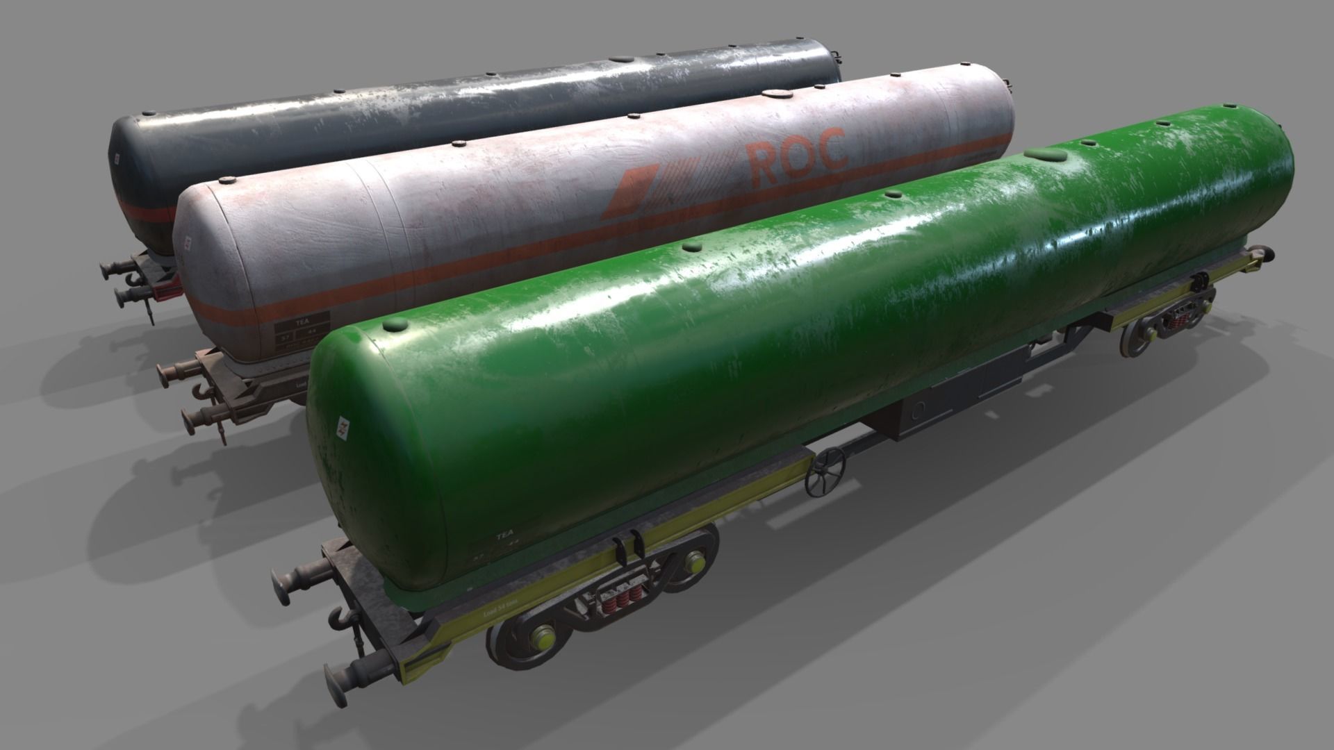 Double Bogie TEA Wagon Low-poly 3D model_3