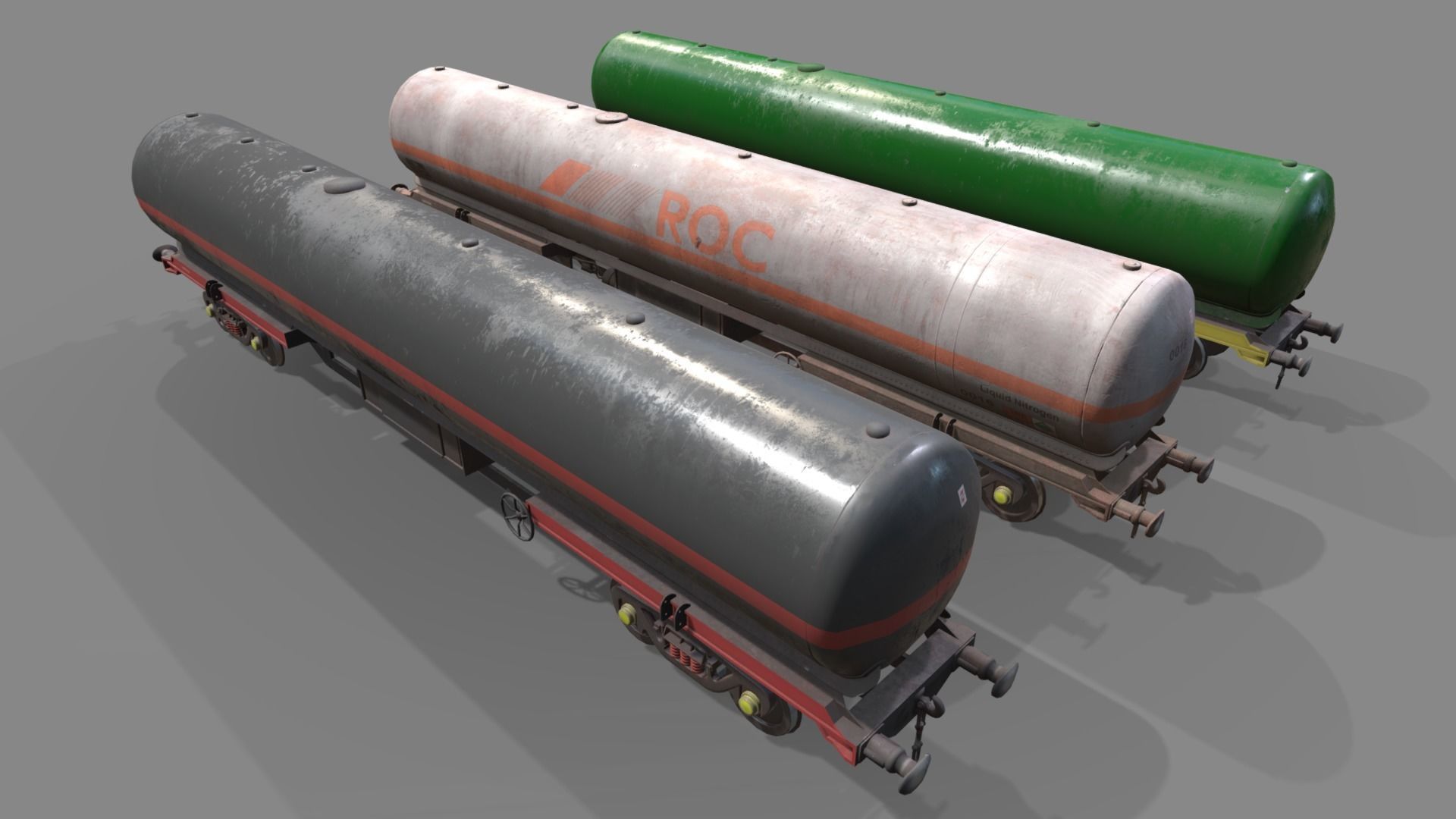 Double Bogie TEA Wagon Low-poly 3D model_1