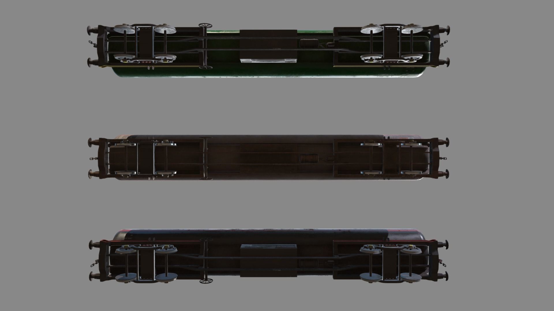 Double Bogie TEA Wagon Low-poly 3D model_7