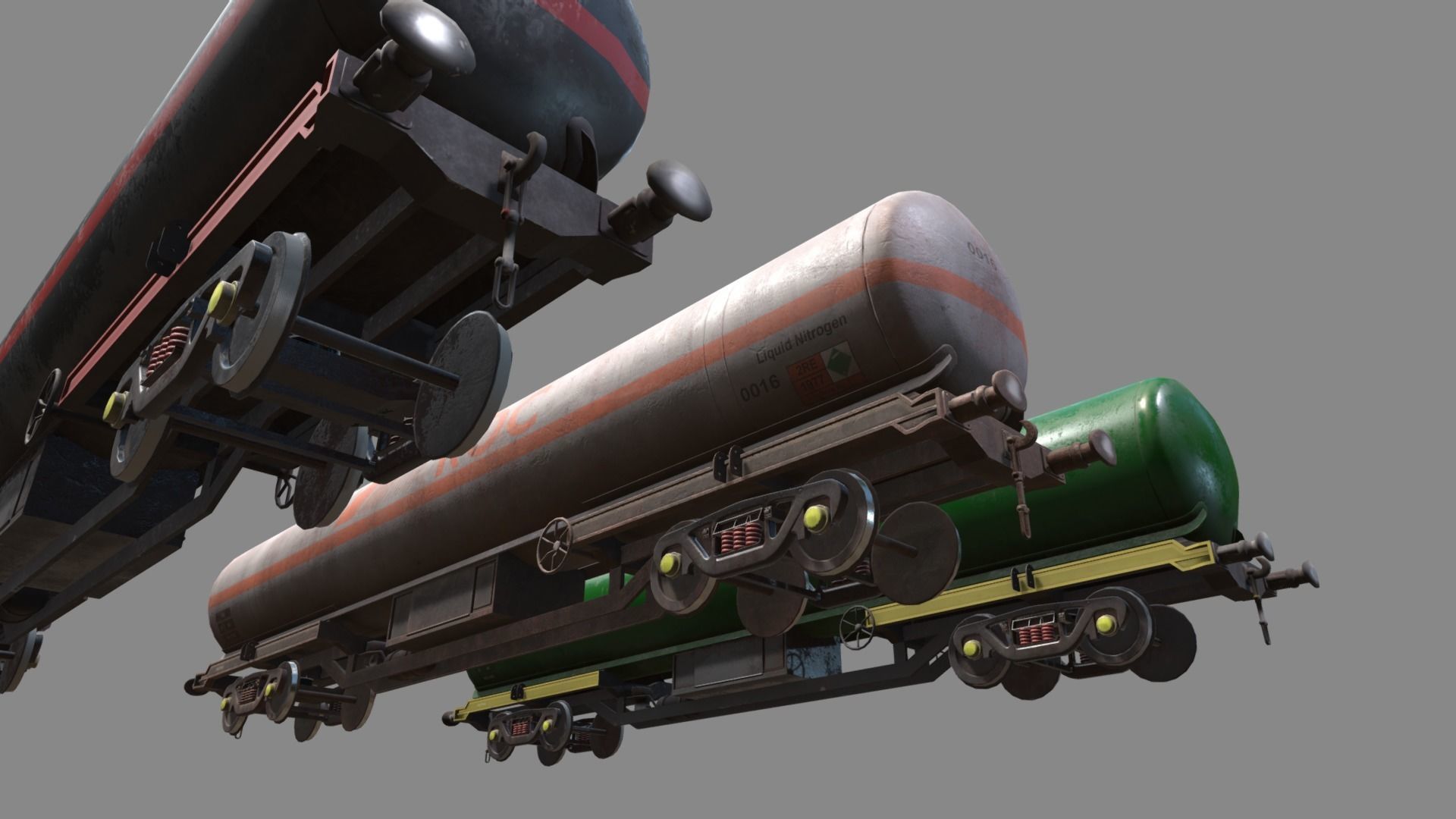 Double Bogie TEA Wagon Low-poly 3D model_9