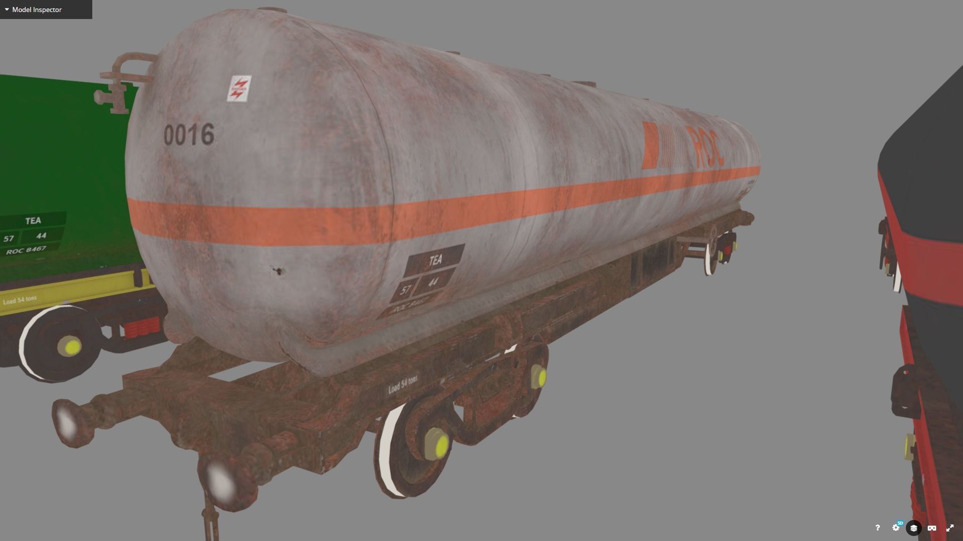 Double Bogie TEA Wagon Low-poly 3D model_12
