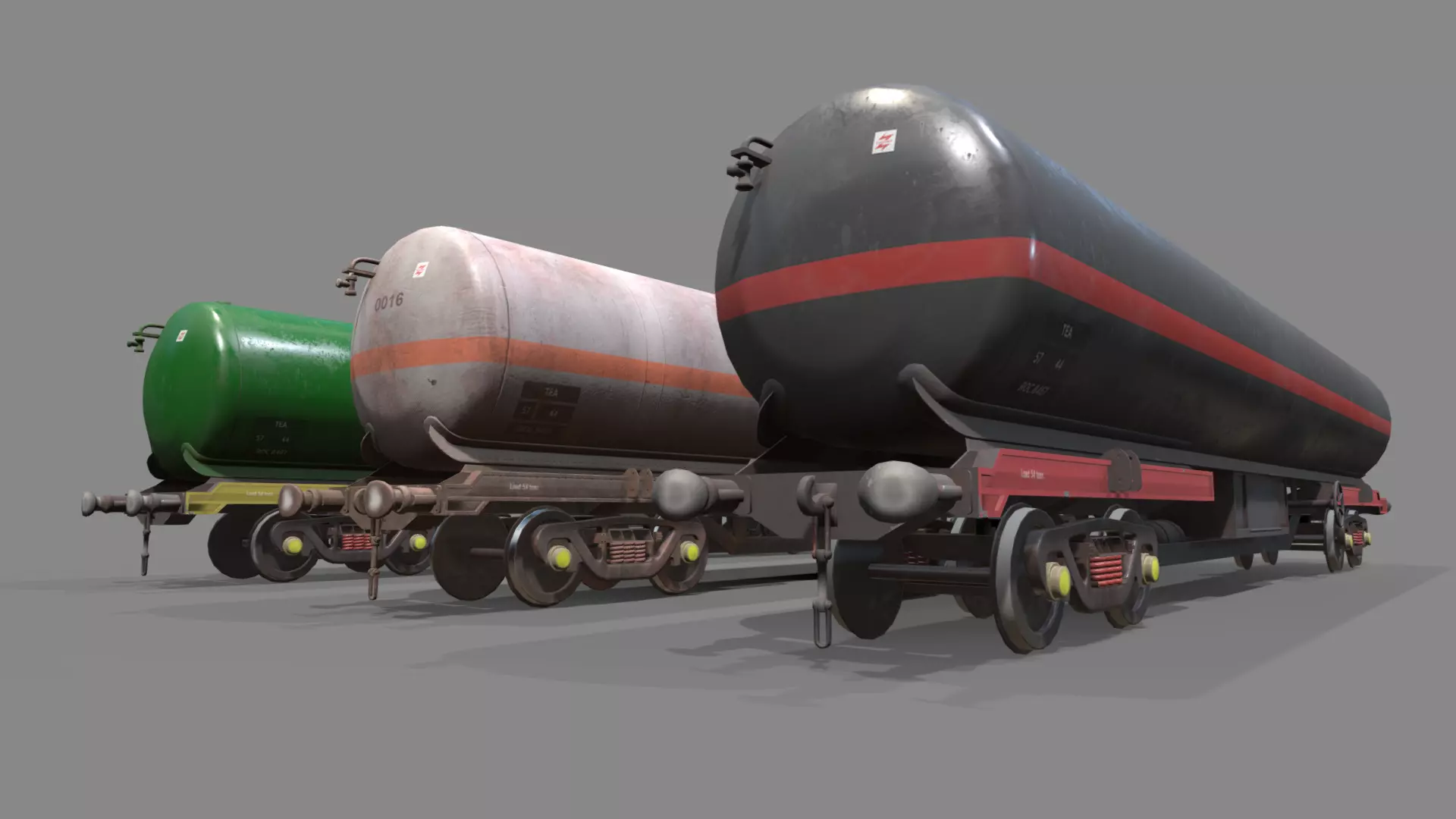 Double Bogie TEA Wagon Low-poly 3D model_0